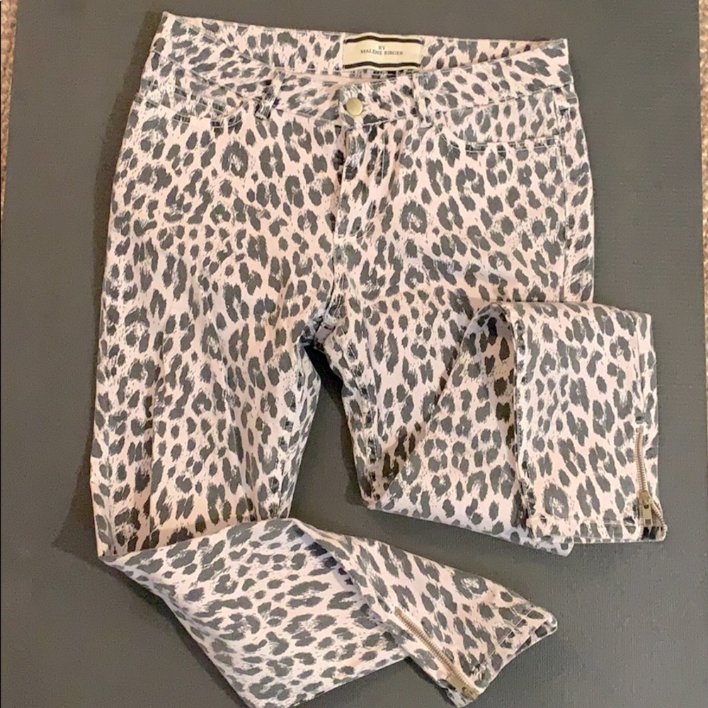 Marlene Birger light pink leopard print jeans